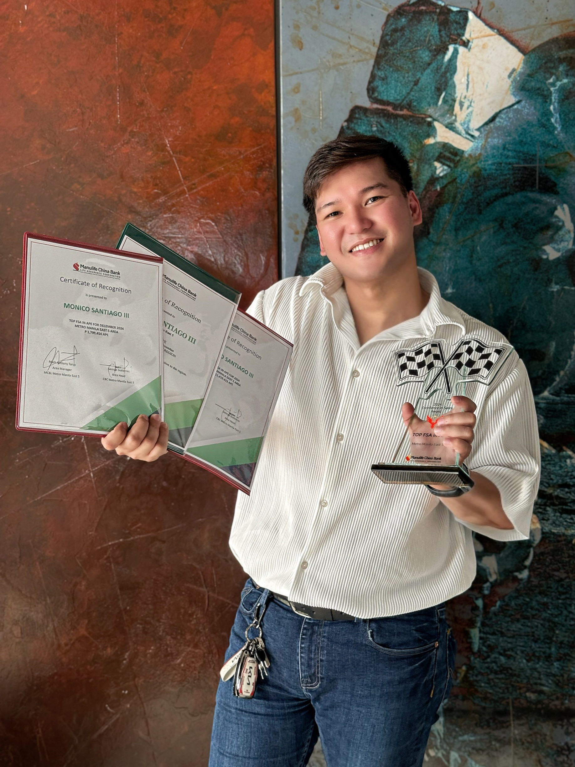Certificates of Recognition and Top FSA award, Manulife China Bank